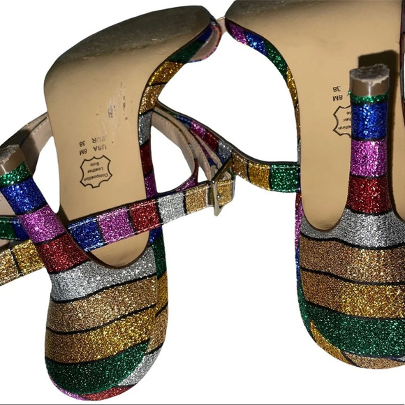 Nina New York Rainbow Ankle Wrap Heels Size 8 - Picture 3 of 8